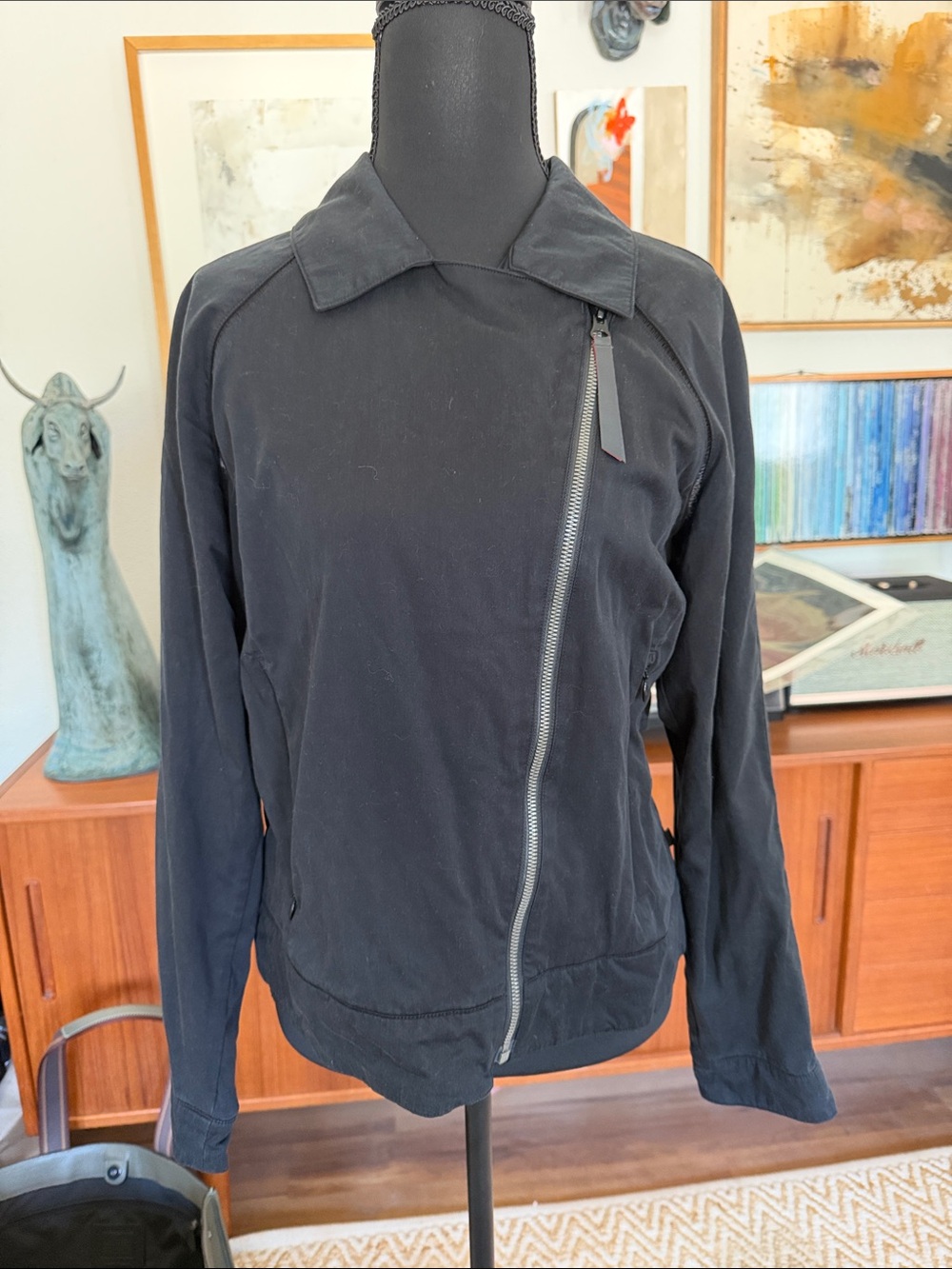 Black Asymmetrical Zip Jacket